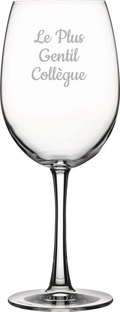 Rode wijnglas gegraveerd - 46cl - Le Plus Gentil Collègue