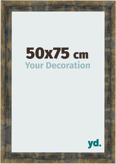 Your Decoration - Fotolijst 50x75 cm - MDF - Blauw Goud Gemeleerd - Pisa