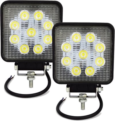 2x 27W Vierkante LED Werklampen Spot voor Offroad, SUV, Vrachtwagen - 10cm IP67 Waterdicht
