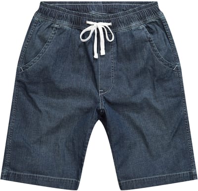 JP 1880 - Heren - Bermuda jeanslook 4-pocket relaxed fit - Donkerblauw denim - Maat 5XL