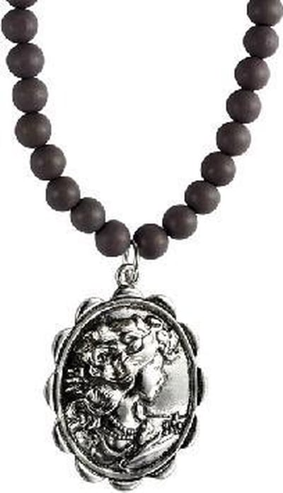 Behave - Lange ketting met kralen en silhouet hanger - 95 cm - Vintage stijl sieraden