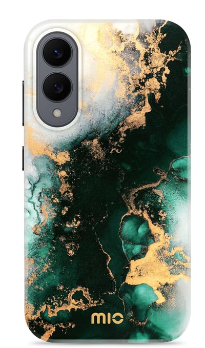 MIO by Mobilize Hoesje | Geschikt voor Samsung Galaxy S25 Edge | Compatibel met MagSafe | Hard Shell Back Cover | Green Marble