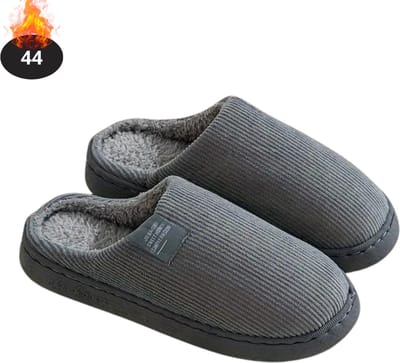 Nivard Warme Pantoffels - Sloffen - Slippers - Dames - Heren - Pluche - Maat 44 - Grijs