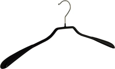 De Kledinghanger Gigant - Mantelhanger - Kostuumhanger - Jassenhanger - Volwassenen - 8339 - 25 Stuks - metaal - Zwart - Anti-slip Coating - Schouderverbreding 3,5 cm - 46 cm - Kledinghanger - Kleerhanger (8339_00/25)
