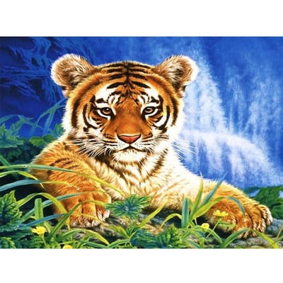 5D DIY Diamond Painting Kleine tijger Borduren Kruissteek Strass Mozaïek Home Decor 20X30CM brown