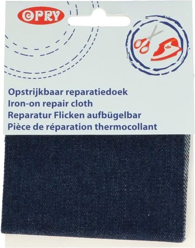 OPRY REPARATIEDOEK JEANS OPSTRIJKBAAR 10X40CM D.BLAUW