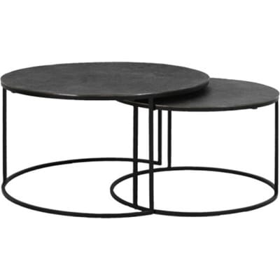 Light & Living Salontafel Rengo - Zwart - Ø61+Ø76cm - Industrieel