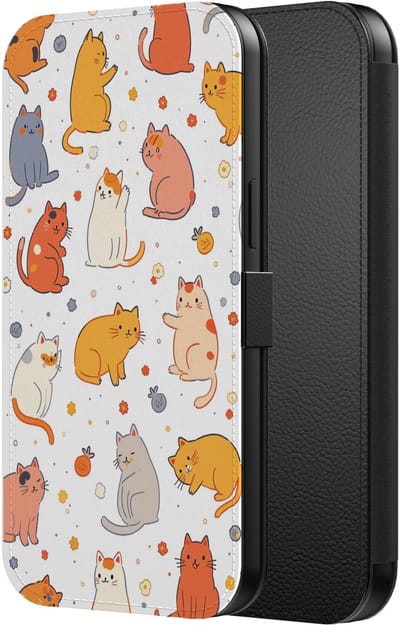 Smartphonica Telefoonhoesje Geschikt voor iPhone 6/6s Kunstleren Bookcase Hoesje met Magnetisch Lipje en Pasjeshouder met Katten Opdruk geschikt voor iPhone 6/6s