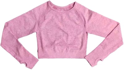 Sporttop - Sport top met lange mouwen - Sportshirt - Crop top - Sport top - Roze - Long Sleeve - Roze top - Hippe sportoutfit - Sporten - Sportfashion - Sportieve top - M - Medium - CHPN
