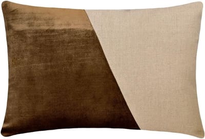 Decoratief Sierkussen Rechthoekig 30x50 cm Bruin Fluweel Patchwork - Sierkussenhoezen voor Bank of Bed
