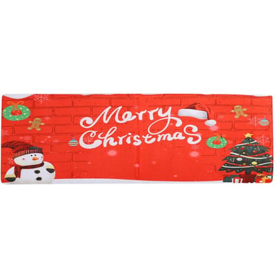 Tapis de porte de Noël Tapis de sol Motif Père Noël Bonhomme de neige Paillasson Flanelle Baignoire Tapis Absorbants Décoration d'intérieur