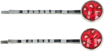 Haarsoires Haarspeld Schuifspeldjes 6cm - Cirkel - Panterprint - Rood - Set van 2 - Haarklem - Haarclip - Haaraccessoires voor Dames & Kinderen - Hair Clip - Decoratieve Haaraccessoire