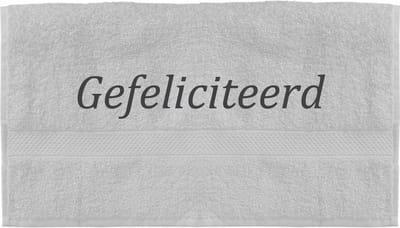 Handdoek - Gefeliciteerd - 100x50cm - Wit