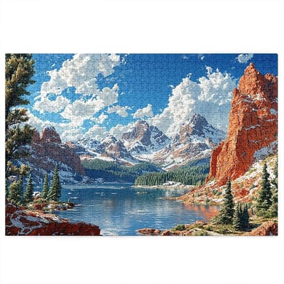 Houten Puzzel - Landschap Puzzel - Ontspanning Thuis - 2000 Stukjes - 100x71 cm - Multicolor