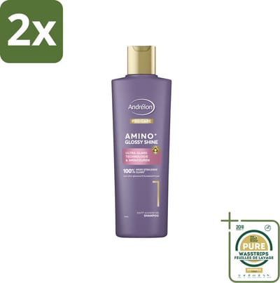 Andrélon – Shampoo – Pro Care Amino+ Glossy Shine – 250 ml - Voordeelverpakking - 2 stuks - Stralend haar - Gezond haar
