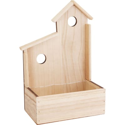 Houten plantkom "Klein huisje"