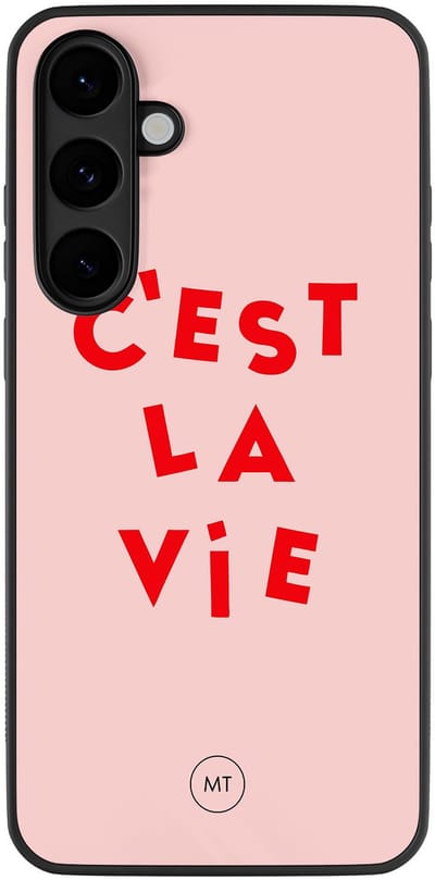 Hoesje geschikt voor Samsung Galaxy S25 FE - C'est la vie - TPU Hard Case Backcover - Multi - Mooie Telefoonhoesjes