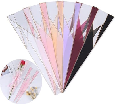 SnelShoppen - Waterdicht bloemen inpakpapier voor boeketten, 120 tellen, 6 kleuren, enkele rozen verpakking, 17,7 x 5 x 1,6 inch, perfect voor Moederd