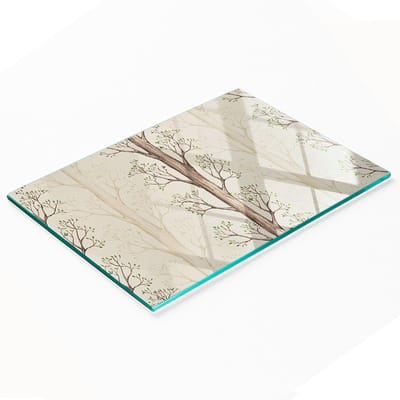 Decoratieve glazen snij- en serveerplank in de vorm van een boom, 80x52 cm