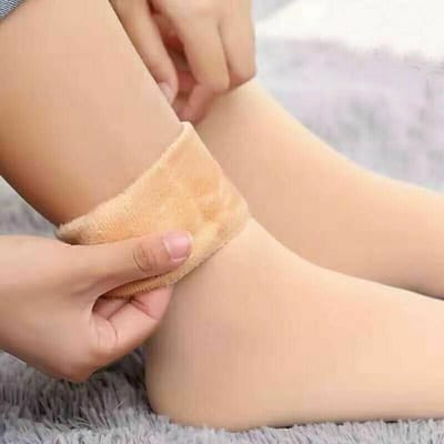Sara Shop - Warme Sokken - Thermo Wintersokken - gevoerde sokken voor de koudste dage- wintersokken dames - One-Size 32-36 - Beige - Unisex-Kerst cadeau & Sinterklaas cadeau