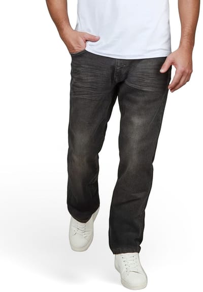 DENIMFY Heren Jeans Broeken DFAlvin regular/straight Fit Zwart Volwassenen Sweatjeans - Jogg jeans