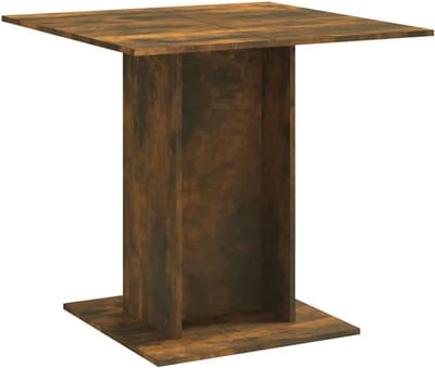 Eettafel - Eetkamertafel dinertafel - Dagelijks dineren - Stabiel tafelblad vierkante basis - 80x80x75 cm - Gerookt eiken