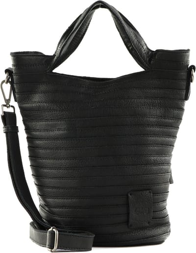 FREDsBRUDER Leren Schoudertas Ibbick Bucket Shopper Black Zwart