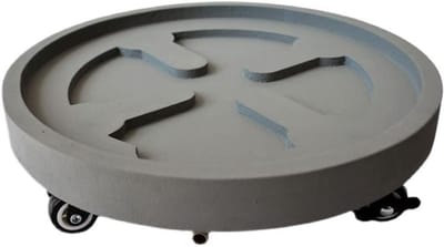Plantenbak op wielen - Planten trolley - Planten verplaatsen - Met 4 zwenkwielen - 30 cm diameter - Zwart