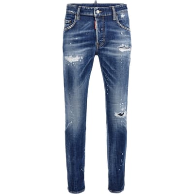 Dsquared2 Super Twinky Jean Reinforced Worn Denim Wash Blue Jeans