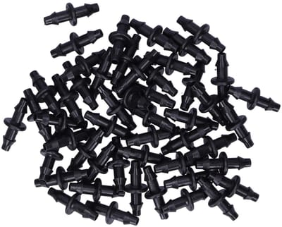 Dailygoods- Connector 100 Stuks - 2-Weg Connector - Druppelirrigatie - Tuinaccessoires - Irrigatiesysteem - Hoogwaardig ABS-Materiaal - Slangconnector