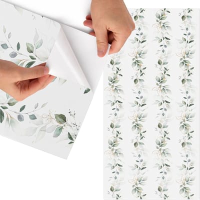 Tulup Meubelfolie - Plantmotief Meubelfolie Zelfklevend - 75x150 cm - Groente Meubelfolie - Wrapfolie Keuken - Waterverf Meubelfolie - Decoratiefolie - Tafeldecoratie - Bloemen en planten