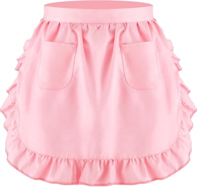 Daity 1 Pack - Schort - damesschort met zakken - keukenschort - serveersterschort - vintage rok - schattige ruchesjurk - kleding (Zwart)
