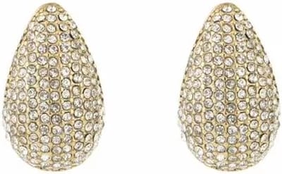 Bijoutheek Oorknoppen Drop Strass Groot Goud
