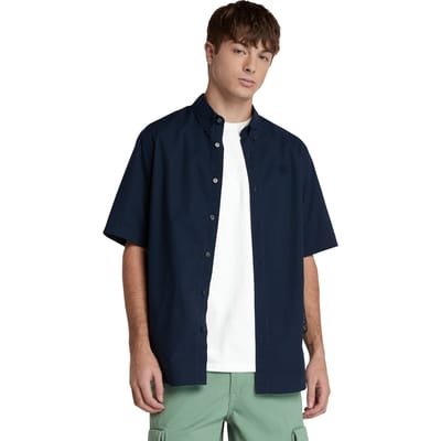 Timberland Short Sleeve Stretch Poplin Shirt Navy Taglia: L | Camicie Casual Outlet | Uomo | Blu