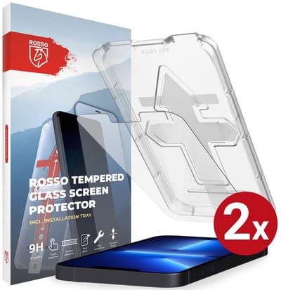 2-Pack Rosso Screenprotector Geschikt voor Apple iPhone 13 Pro Max | 9H Tempered Glass | Beschermglas | Glasplaatje | Case Friendly | Met Installatietray | Eenvoudige montage