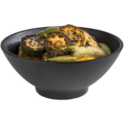 GGM Gastro (6 Stück) Schale - NERO - Melamin - 0,9 Liter - Ø 190mm - Schwarz