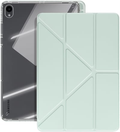 Avizar Etui Geschikt voor Galaxy Tab S11 met Modulaire Standaard Origami Design, Bleekgroen