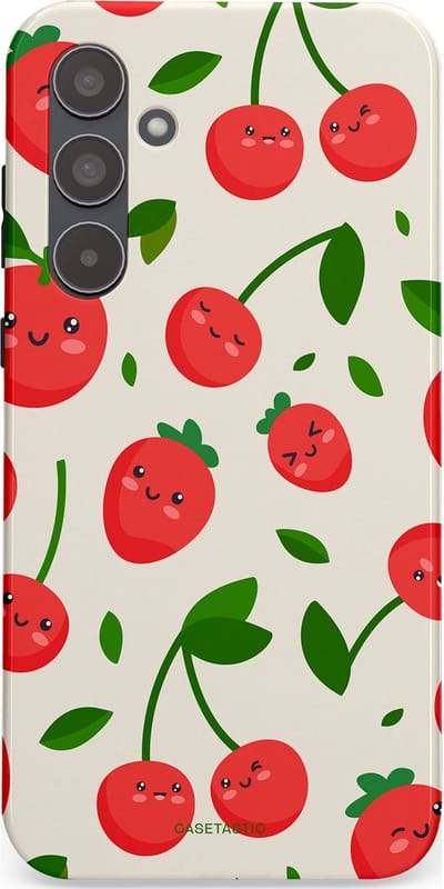 Casetastic Hoesje Geschikt voor Samsung A55 - Stijlvolle Beschermende Duo-layer Case - Knappe Kers