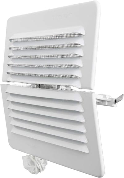 Ventilatierooster Rechthoekig - Inklapbaar Rooster - Luchtcirculatie Verbeteren - Inclusief Insectennet - 193x165 mm - Aluminium Wit