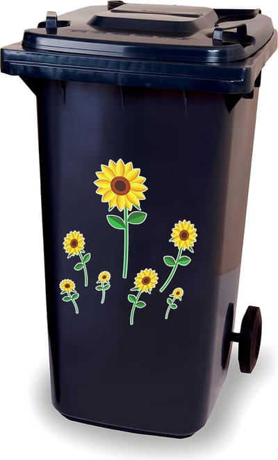 Stickervel - Zonnebloem 2 - raamsticker - kliko sticker - container sticker - afvalbak stickers - vuilnisbak - CoverArt