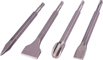 Beton Beitels Set - Boor Beitels - Muren Bewerken - 4 Delig - 250mm Lengte - Transparant