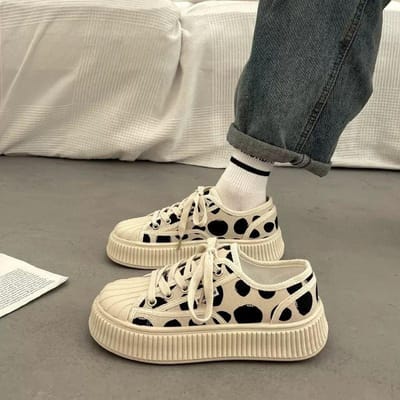 Dames Canvas Schoenen Zomer Zwart Platform Alles-Passende Stoffen Schoenen Dames Nieuwe Zomer Sneakers Herfst Canvas Schoenen 40 wit
