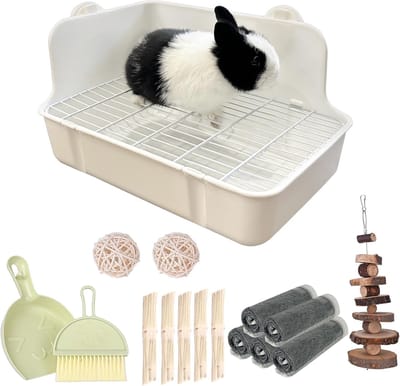 Huisdier Toilet - Kleine Dieren - Zindelijkheid Training - Hygiënisch Roosterontwerp - 28 cm - Wit