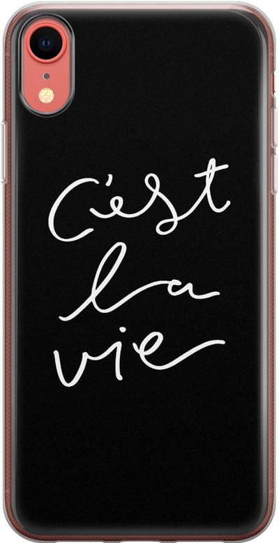 Leuke Telefoonhoesjes - Hoesje geschikt voor iPhone XR - C'est la vie - Soft case - TPU - Tekst - Grijs