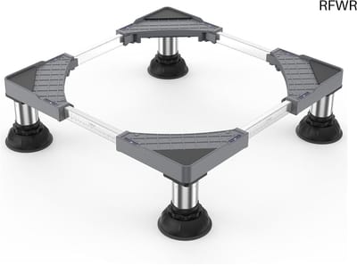 RFWR® Verstelbare Wasmachineonderstel met Roestvrijstalen Poten - Max. 250 kg Draagvermogen - Breedte 45-65 cm - Hoogte 15-18 cm