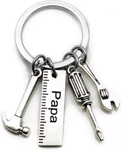 RVS sleutelhanger "Papa" gereedschap | vaderdag