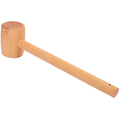 Marteau en bois massif, outils d'artisanat du cuir, marteau de sculpture en hêtre, maillet de charpentier fait à la main beige