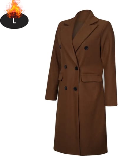 Livano Mantel Dames - Tussenmantel - Jas - Mantelpakje - Trenchcoat - Overjas - Overcoat - Winter - Karamel- L