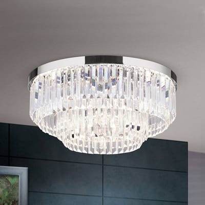ORION LED plafondlamp Prism, chroom, Ø 55 cm