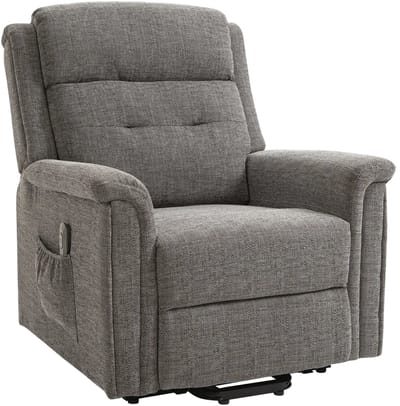 Sta op stoel - Relaxfauteuil - Zetel - Stof - 1 persoons - Met armleuning - Zeer comfortabel - Elektrisch - Grijs
